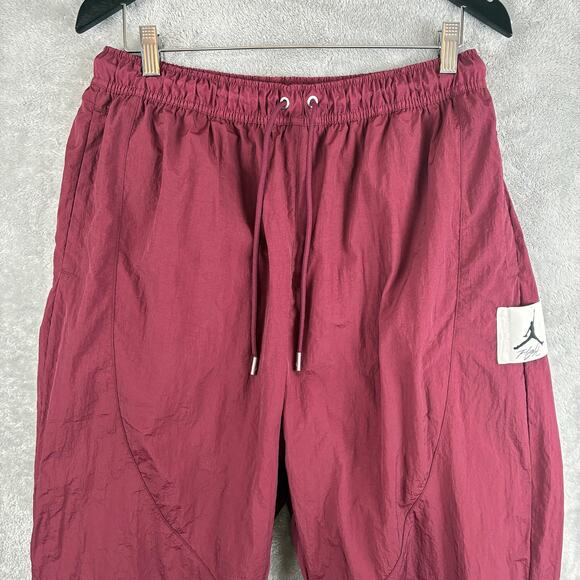Air Jordan Windbreaker Pants Mens XL Burgundy Maroon Repel Mesh Lined Drawstring - Picture 3 of 16